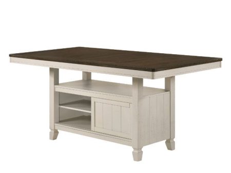 Tasnim - Counter Height Table - Oak & Antique White Finish Discount