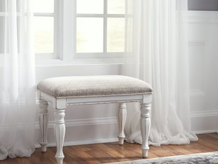 Magnolia Manor - Accent Bench - White For Sale