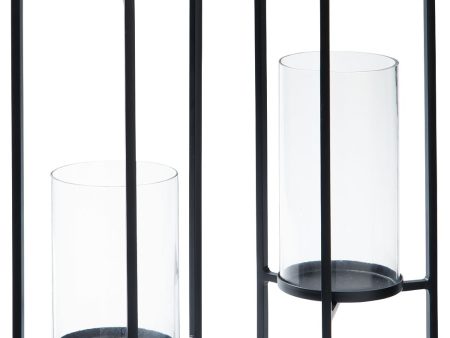 Ginette - Black - Candle Holder Set (Set of 2) For Sale