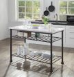 Freyja - Kitchen Island - White Cultured Marble & Gray Finish For Cheap