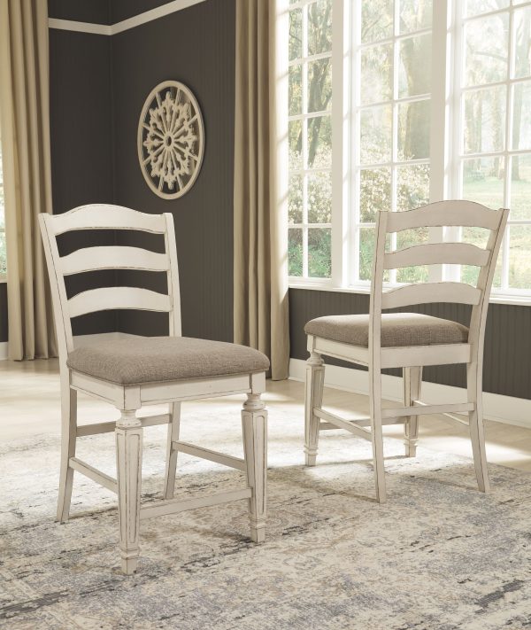 Realyn - Chipped White - Upholstered Barstool (Set of 2) Online Sale