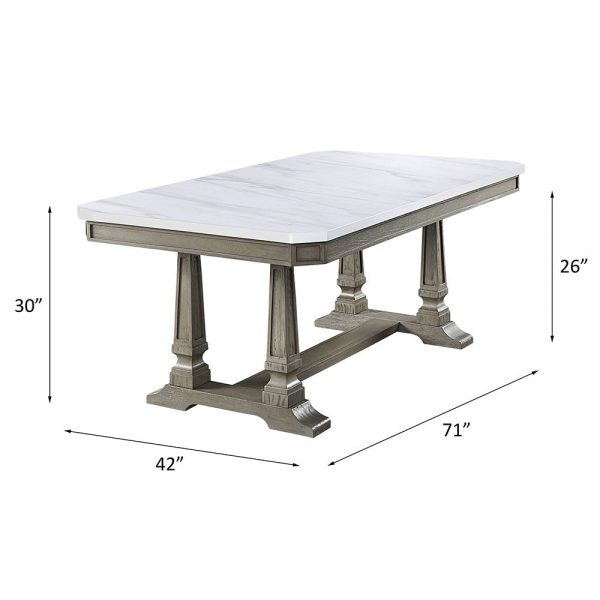 Zumala - Dining Table - Marble & Weathered Oak Finish Online Hot Sale