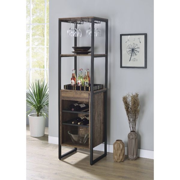 Narik - Wine Cabinet - Weathered Oak Discount