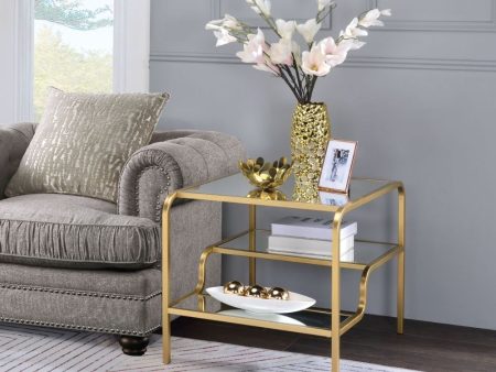 Astrid - End Table - Gold & Mirror For Sale