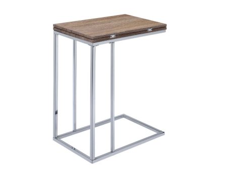 Danson - Accent Table - Weathered Oak & Chrome Online Hot Sale