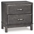 Caitbrook - Gray - Two Drawer Night Stand For Sale