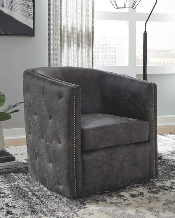 Brentlow - Distressed Black - Swivel Chair Online now