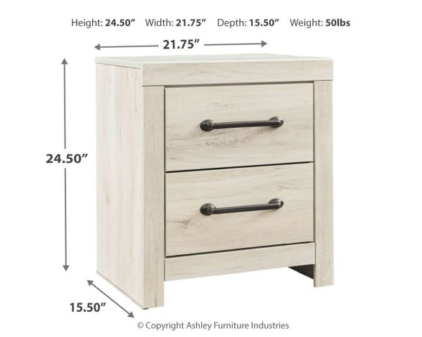 Cambeck - Whitewash - Two Drawer Night Stand Hot on Sale