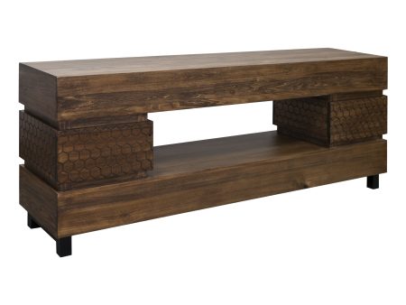 Honey - 2 Drawers TV Stand - Barrel Brown Online