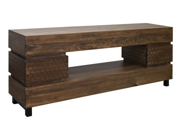 Honey - 2 Drawers TV Stand - Barrel Brown Online