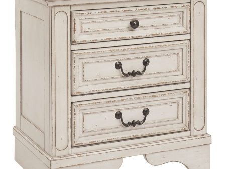 Realyn - White   Brown   Beige - Three Drawer Night Stand Supply