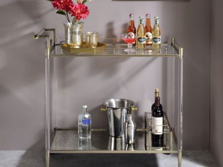 Cirro - Serving Cart - Antique Mirror & Wire Brass on Sale