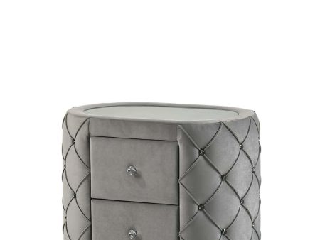 Perine - Nightstand - Gray Velvet For Cheap