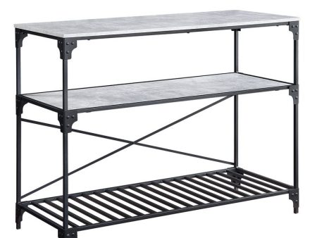 Jakob - Kitchen Cart - Black & Concrete Finish For Sale