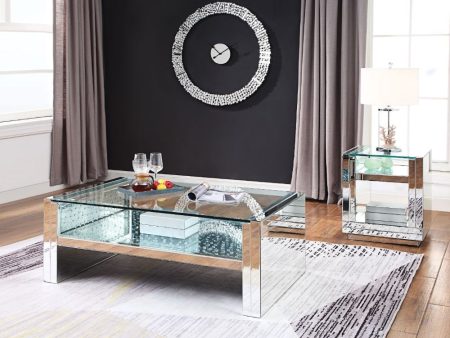 Nysa - Coffee Table - Mirrored & Faux Crystals - 19  For Cheap