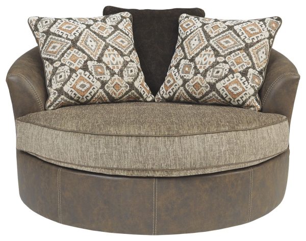 Abalone - Chocolate - Oversized Swivel Accent Chair Supply