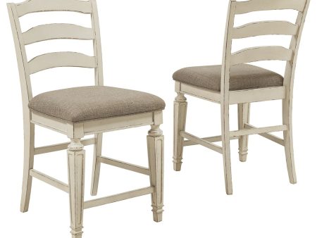 Realyn - Chipped White - Upholstered Barstool (Set of 2) Online Sale