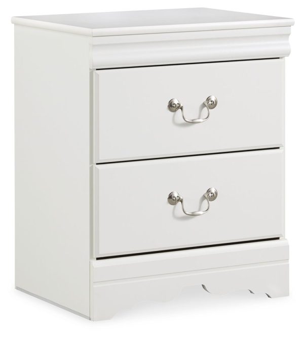 Anarasia - White - Two Drawer Night Stand Online Hot Sale