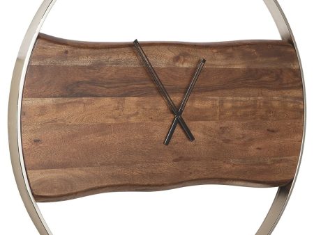 Panchali - Brown   Silver Finish - Wall Clock on Sale