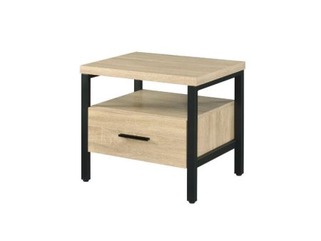 Yawan - Accent Table - Oak & Black Finish Online