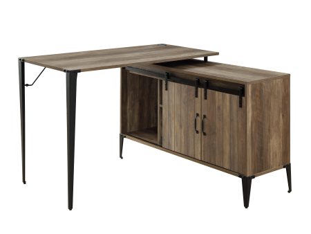 Zakwani - Writing Desk - Rustic Oak & Black Finish - 31  For Sale