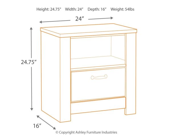 Bellaby - Whitewash - One Drawer Night Stand Fashion