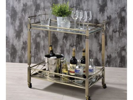 Matiesen - Serving Cart - Antique Gold & Clear Glass Online