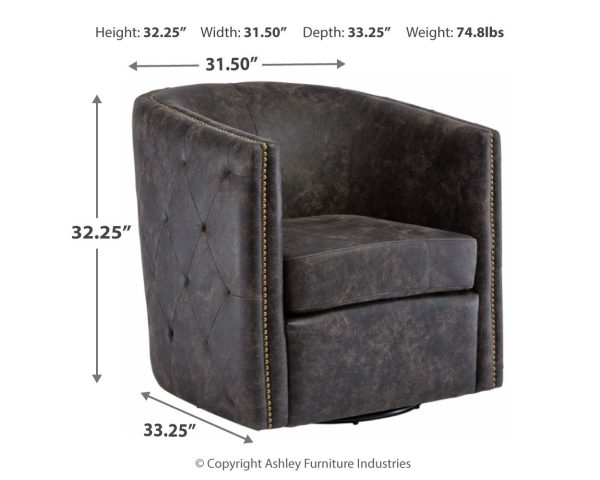 Brentlow - Distressed Black - Swivel Chair Online now