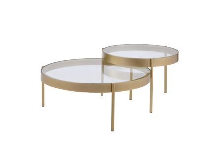 Andover - Coffee Table - Clear Glass & Gold Hot on Sale