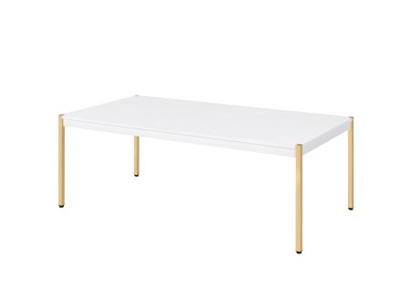 Otrac - Coffee Table - White & Gold Finish Fashion