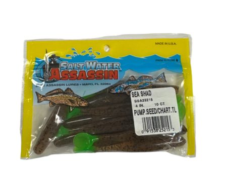 Saltwater Assassin Shad Pumpkin Seed 4in 10 Ct Cheap