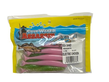 Saltwater Assassin Shad Electric Chicken 4in 10 Ct Online now