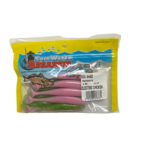 Saltwater Assassin Shad Electric Chicken 4in 10 Ct Online now