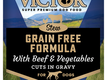 Victor Grain Free Formula with Beef and Vegetables Cuts in Gravy (cans) Fashion